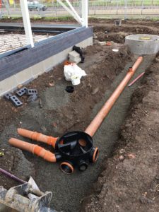 Foul drainage being laid at the award winning Irlam Gateway Service Station